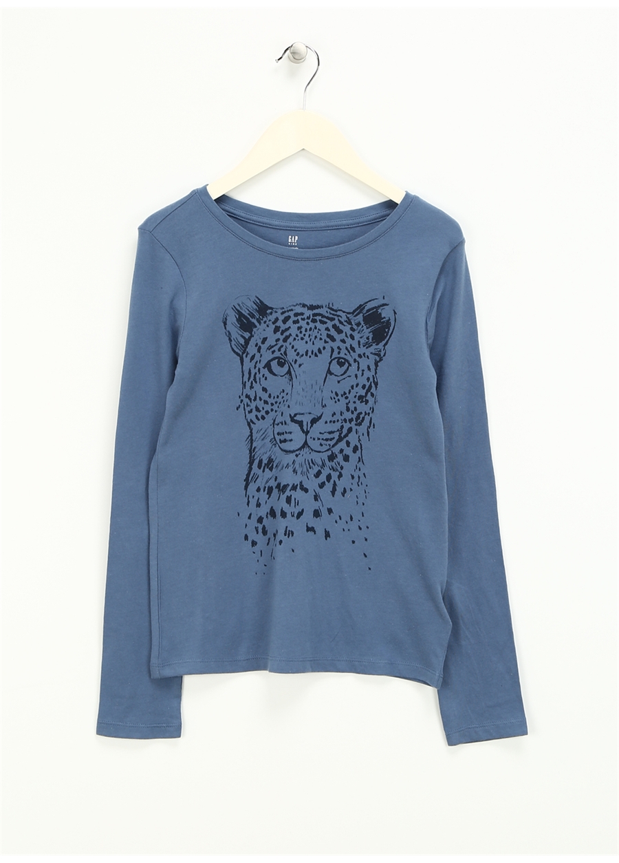Gap Baskılı Mavi Kız Çocuk T-Shirt 432106