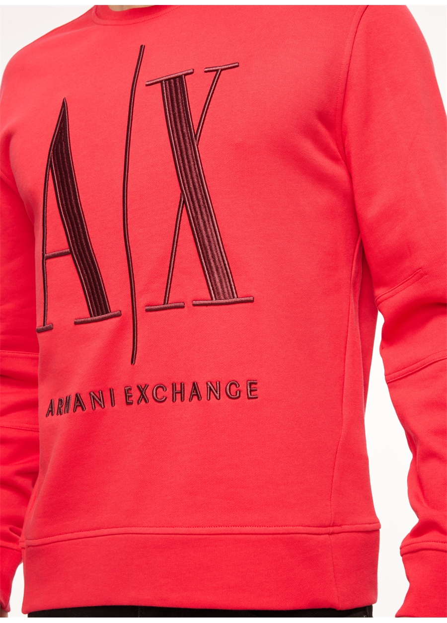 Armani Exchange Bisiklet Yaka Kırmızı Erkek Sweatshırt 8NZMPA 44AE LIPSTICK RED/VINEYAR_3