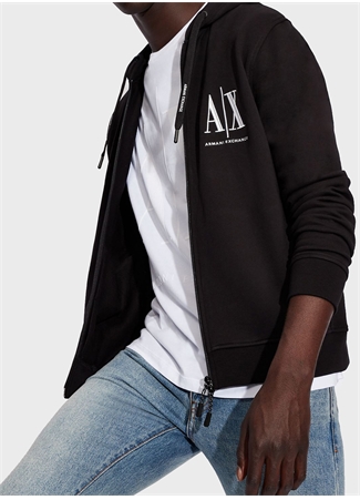 Armani Exchange Kapüşon Yaka Siyah Erkek Sweatshırt 8NZMPP 1200 BLACK_2