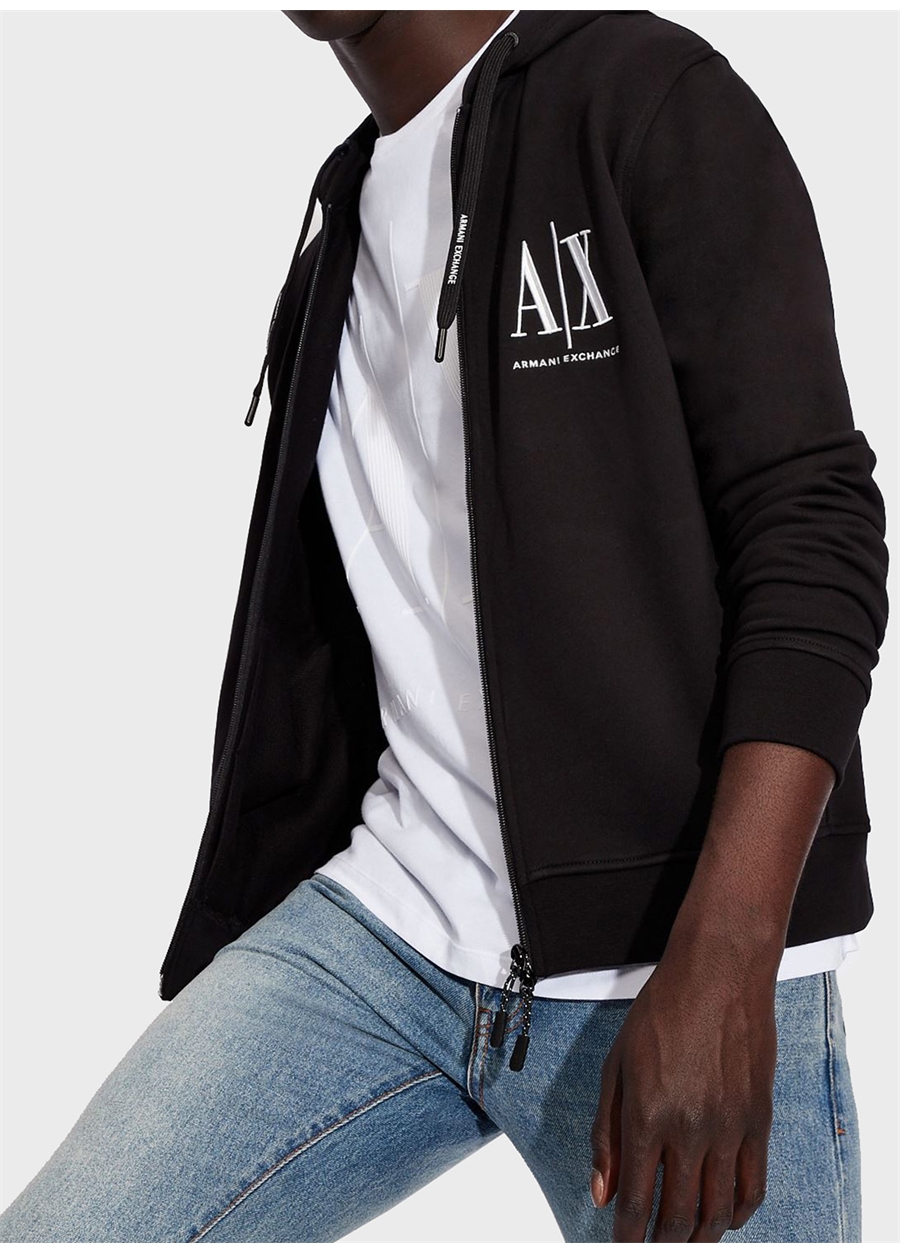 Armani Exchange Kapüşon Yaka Siyah Erkek Sweatshırt 8NZMPP 1200 BLACK_2