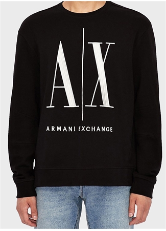 Armani Exchange Bisiklet Yaka Siyah Erkek Sweatshırt 8NZMPA 1200 BLACK_0