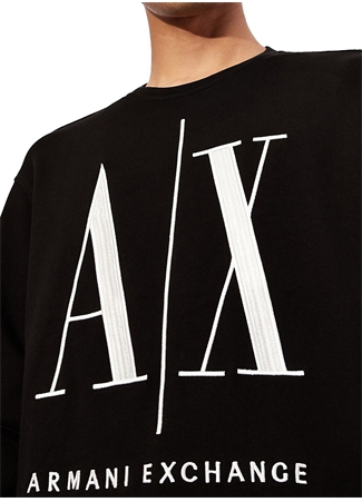 Armani Exchange Bisiklet Yaka Siyah Erkek Sweatshırt 8NZMPA 1200 BLACK_4