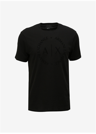 Armani Exchange Bisiklet Yaka Baskılı Siyah Erkek T-Shirt 8NZTCD 1200 BLACK_0