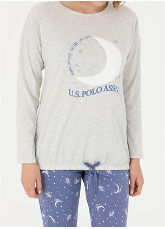 U.S. Polo Assn. Gri Kadın Pijama Takımı 16972-Pijama Tk._5