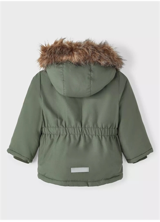 Name İt Haki Kız Bebek Kapüşonlu Normal Bel Kürklü Mont NMFMARLIN PARKA JACKET PB_1