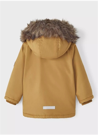 Name İt Kahve Erkek Bebek Kapüşonlu Normal Bel Kürklü Mont NMMMARLIN PARKA JACKET PB_1