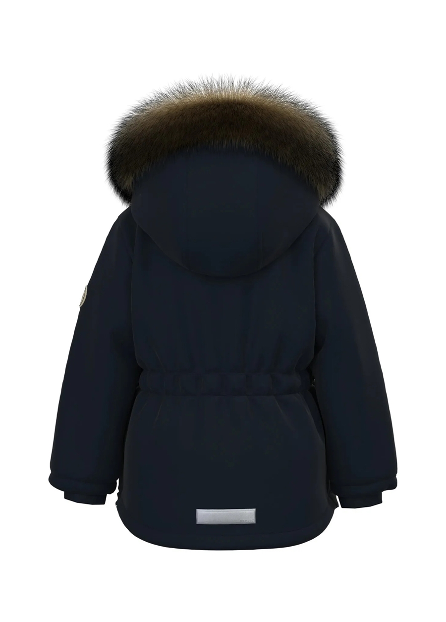 Name İt Siyah Kız Bebek Kapüşonlu Normal Bel Kürklü Mont NMFMARLIN PARKA JACKET PB_1