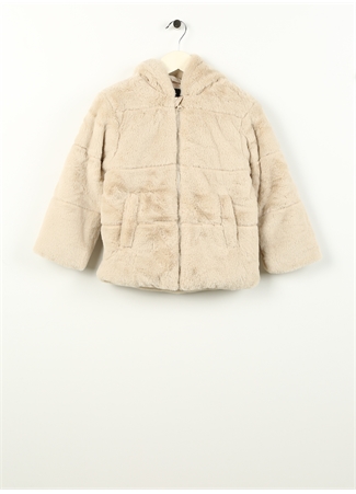 Name İt Krem Kız Bebek Mont NMFMOSA FAKE FUR JACKET W HOOD PB