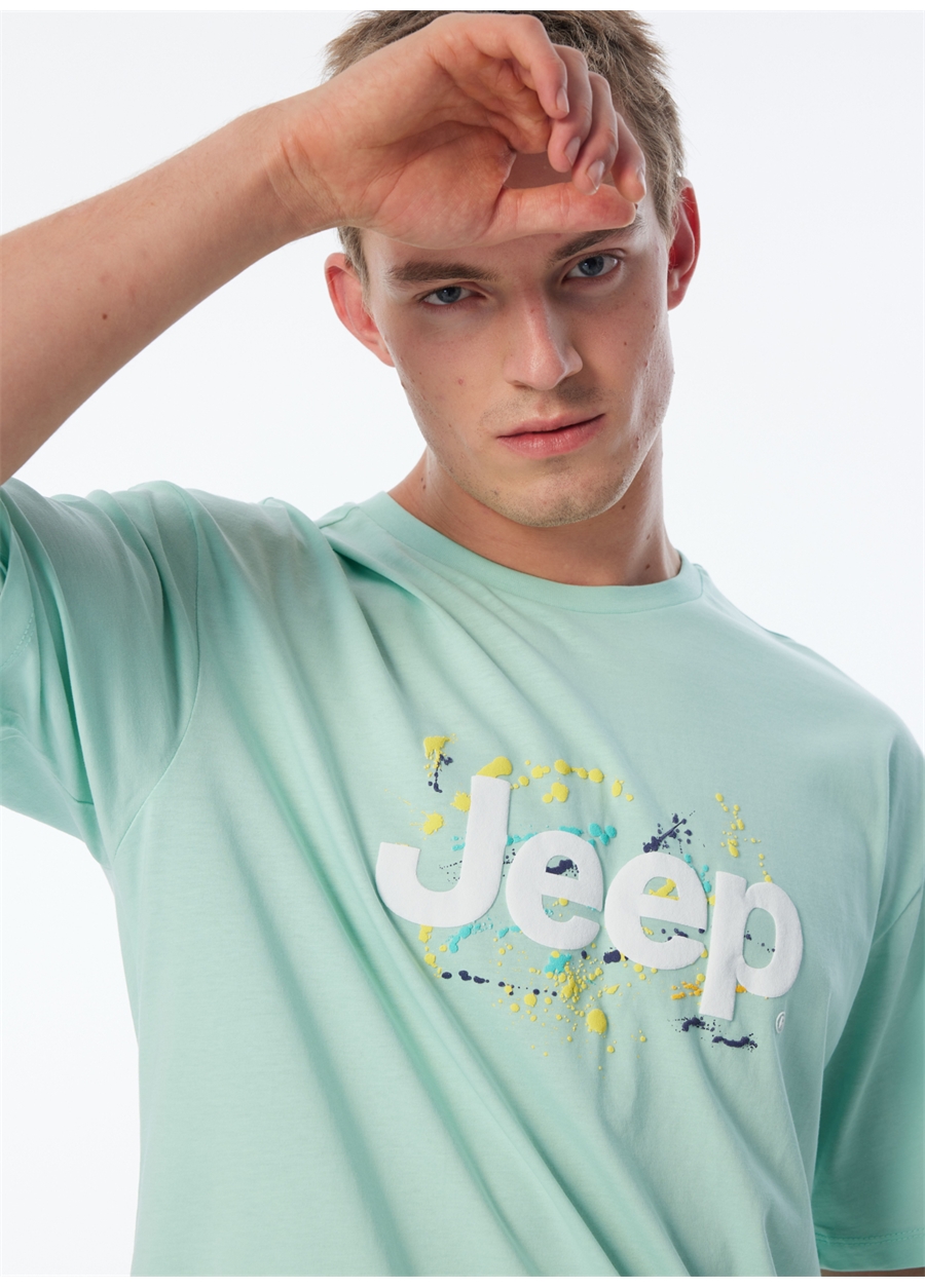 Jeep Mint Erkek Bisiklet Yaka Loose Fit Baskılı T-Shirt C4SM-TST4540_0