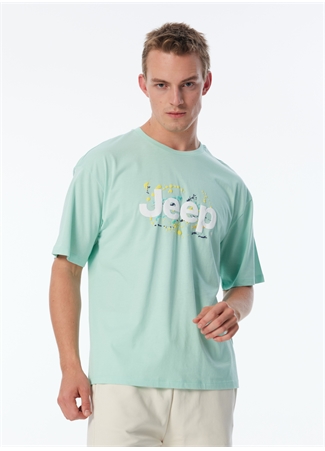 Jeep Mint Erkek Bisiklet Yaka Loose Fit Baskılı T-Shirt C4SM-TST4540_2