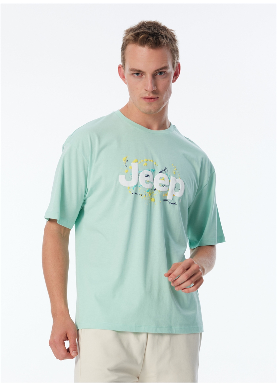 Jeep Mint Erkek Bisiklet Yaka Loose Fit Baskılı T-Shirt C4SM-TST4540_2