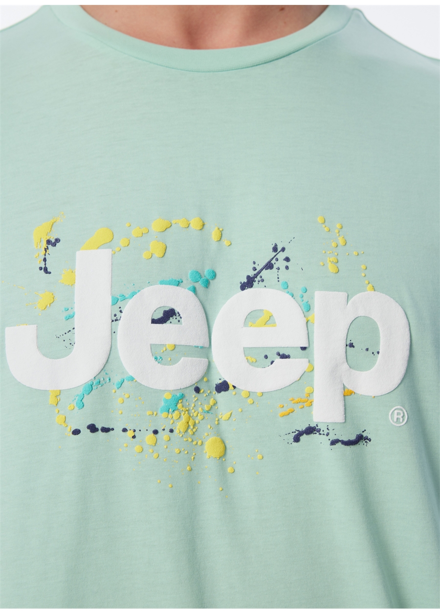 Jeep Mint Erkek Bisiklet Yaka Loose Fit Baskılı T-Shirt C4SM-TST4540_3