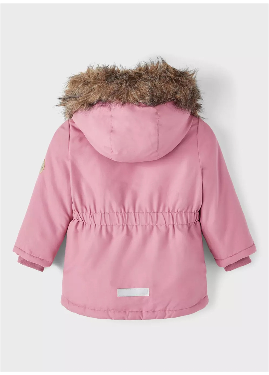 Name İt Pembe Kız Bebek Kapüşonlu Normal Bel Kürklü Mont NMFMARLIN PARKA JACKET PB_1