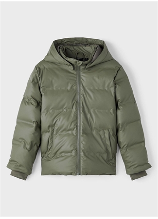 Name İt Haki Erkek Çocuk Kapüşonlu Waterproof Mont NKNMATT PUFFER JACKET FO