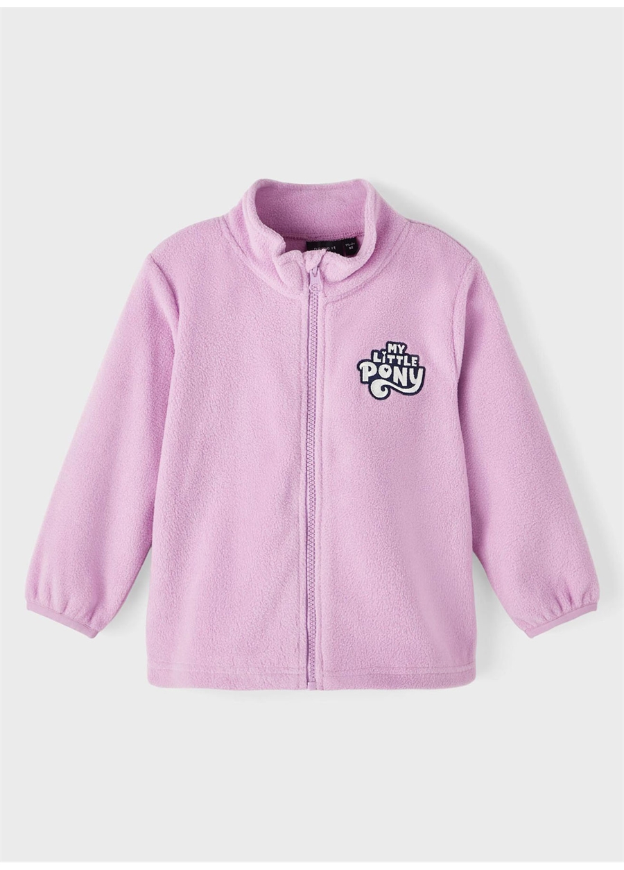 Name İt Pembe Kız Bebek Fermuarlı Nakışlı Sweatmont NMFJALANA MLP FLEECE CPLG_0