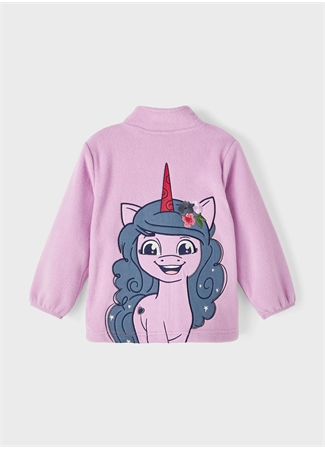 Name İt Pembe Kız Bebek Fermuarlı Nakışlı Sweatmont NMFJALANA MLP FLEECE CPLG_1