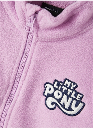 Name İt Pembe Kız Bebek Fermuarlı Nakışlı Sweatmont NMFJALANA MLP FLEECE CPLG_3