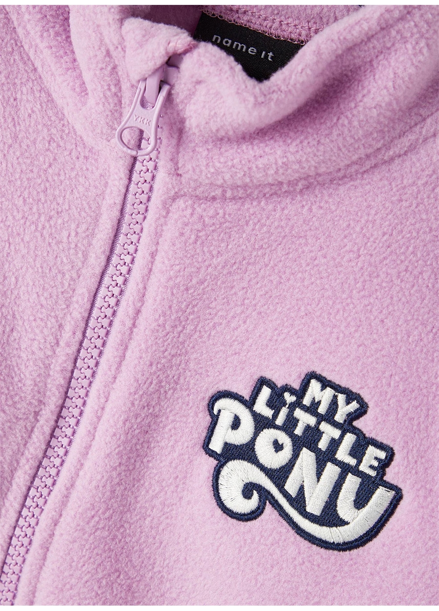 Name İt Pembe Kız Bebek Fermuarlı Nakışlı Sweatmont NMFJALANA MLP FLEECE CPLG_3