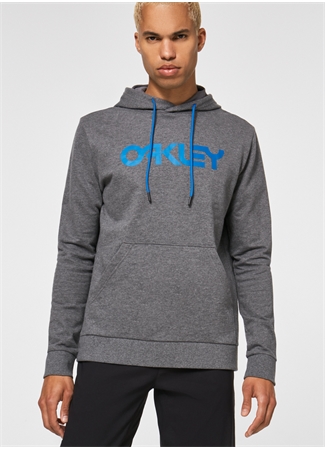 Oakley Gri Erkek Kapüşonlu Baskılı Sweatshirt FOA402599 B1B PO HOODIE 2.0