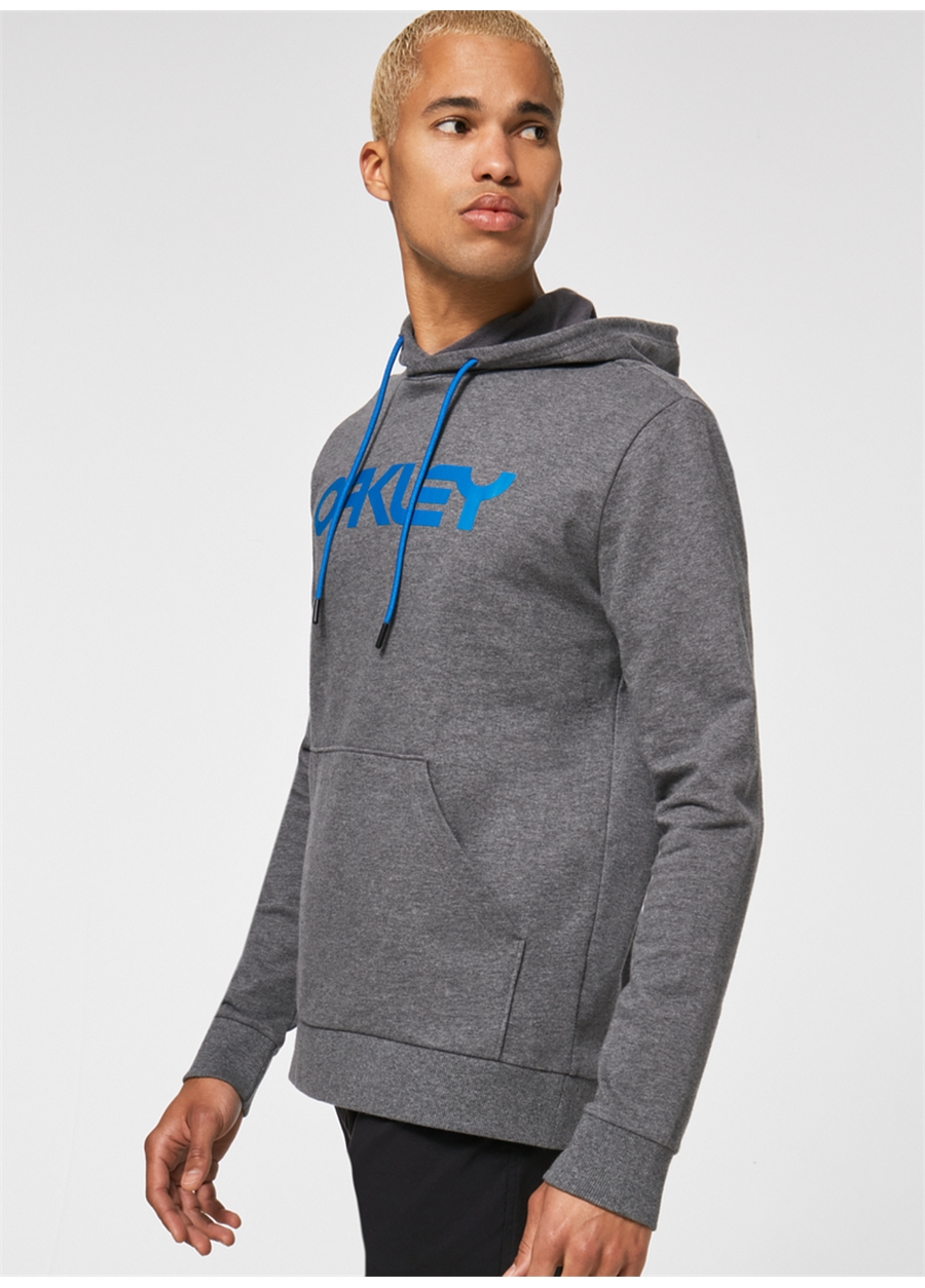 Oakley Gri Erkek Kapüşonlu Baskılı Sweatshirt FOA402599 B1B PO HOODIE 2.0_2