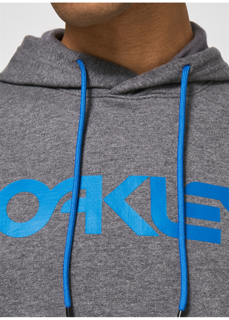 Oakley Gri Erkek Kapüşonlu Baskılı Sweatshirt FOA402599 B1B PO HOODIE 2.0_5