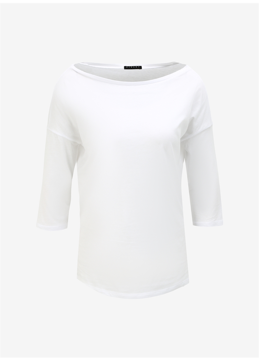Sisley Kayık Yaka Beyaz Kadın T-Shirt 3QU4L12EE