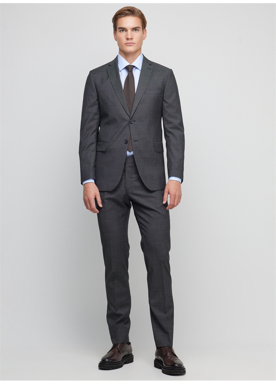 Brooks Brothers Normal Bel Slim Fit Siyah Erkek Takım Elbise BBFW23MSU009_1