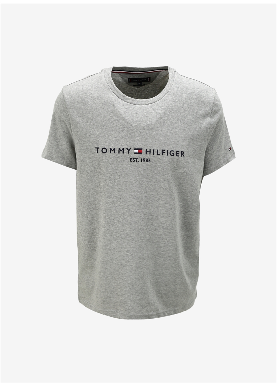 Tommy Hilfiger Bisiklet Yaka Gri Erkek T-Shirt MW0MW11465501