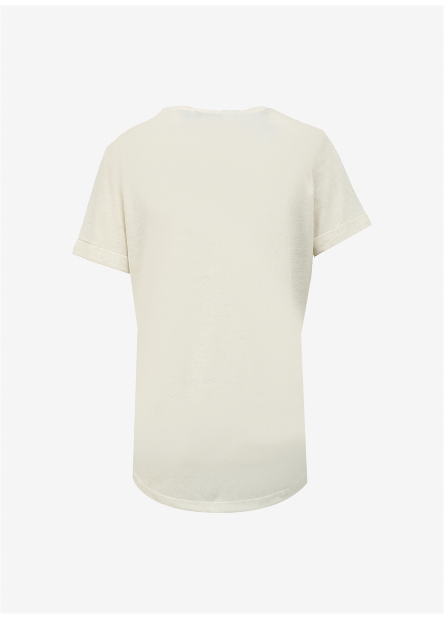 Fabrika Comfort Ekru Kadın V Yaka Basic T-Shirt FC4SL-TST0261_6