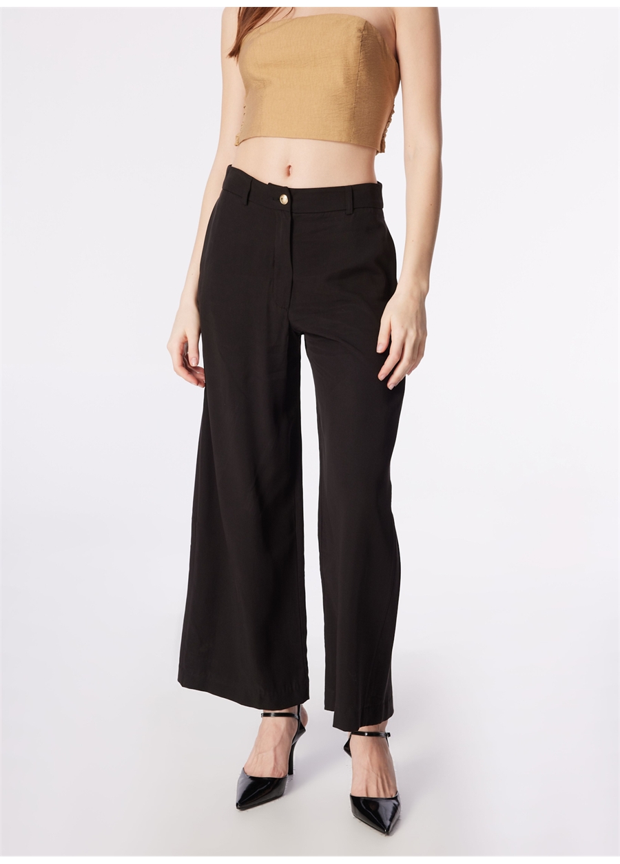 Fabrika Siyah Kadın Crop Pantolon F4SL-PNT0303_2