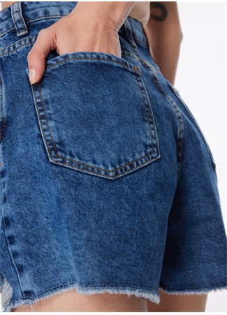 Fabrika İndigo Kadın Denim Şort F4SL-SHT0486_5