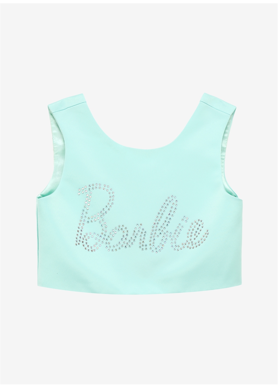 Barbie Taşlı Turkuaz Kız Çocuk Bluz BRB4SG-BLZ6007