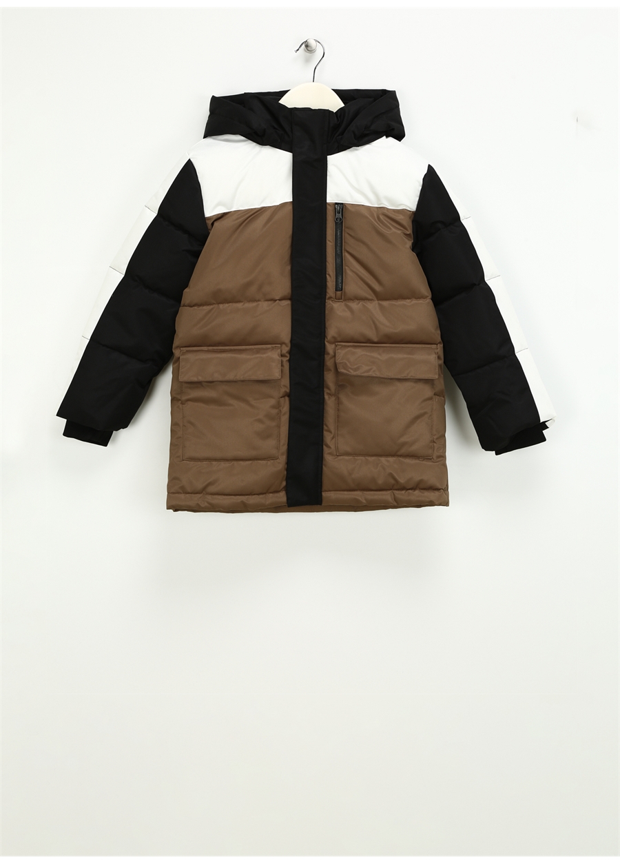 Name İt Kahve Erkek Çocuk Kapüşonlu Waterproof Mont NKMMARLO PUFFER JACKET FO_0