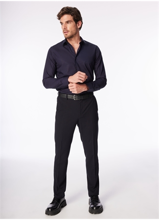 Fabrika Lacivert Erkek Slim Fit Non Iron Gömlek F4SM-GML 0222