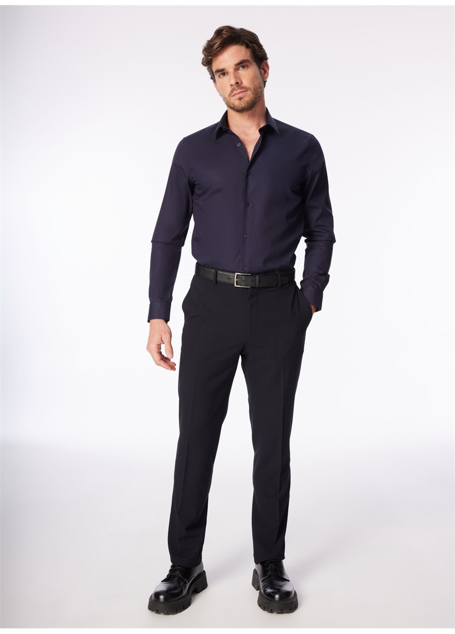 Fabrika Lacivert Erkek Slim Fit Non Iron Gömlek F4SM-GML 0222_1