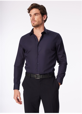 Fabrika Lacivert Erkek Slim Fit Non Iron Gömlek F4SM-GML 0222_3