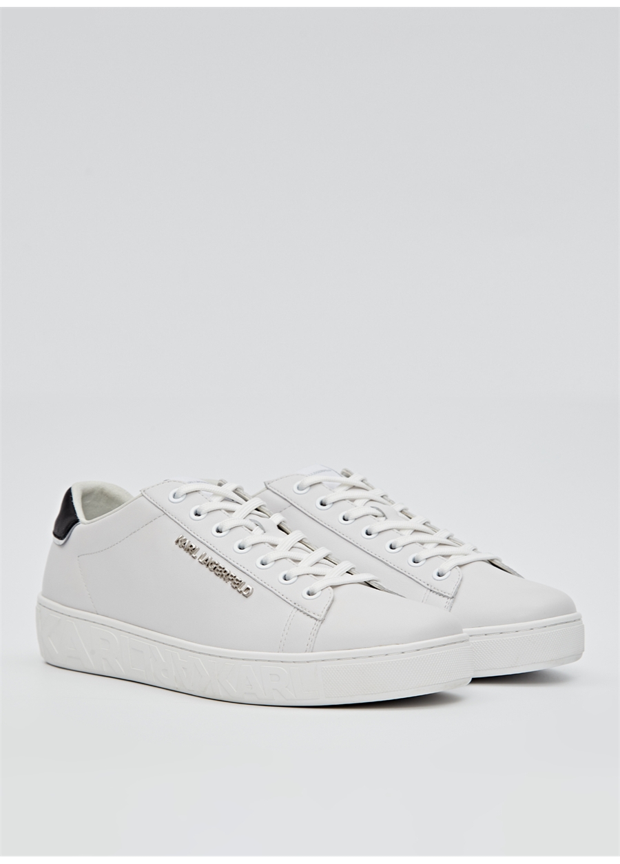 KARL LAGERFELD Beyaz Erkek Deri Sneaker KUPSOLE III Lo Lace Lthr_1