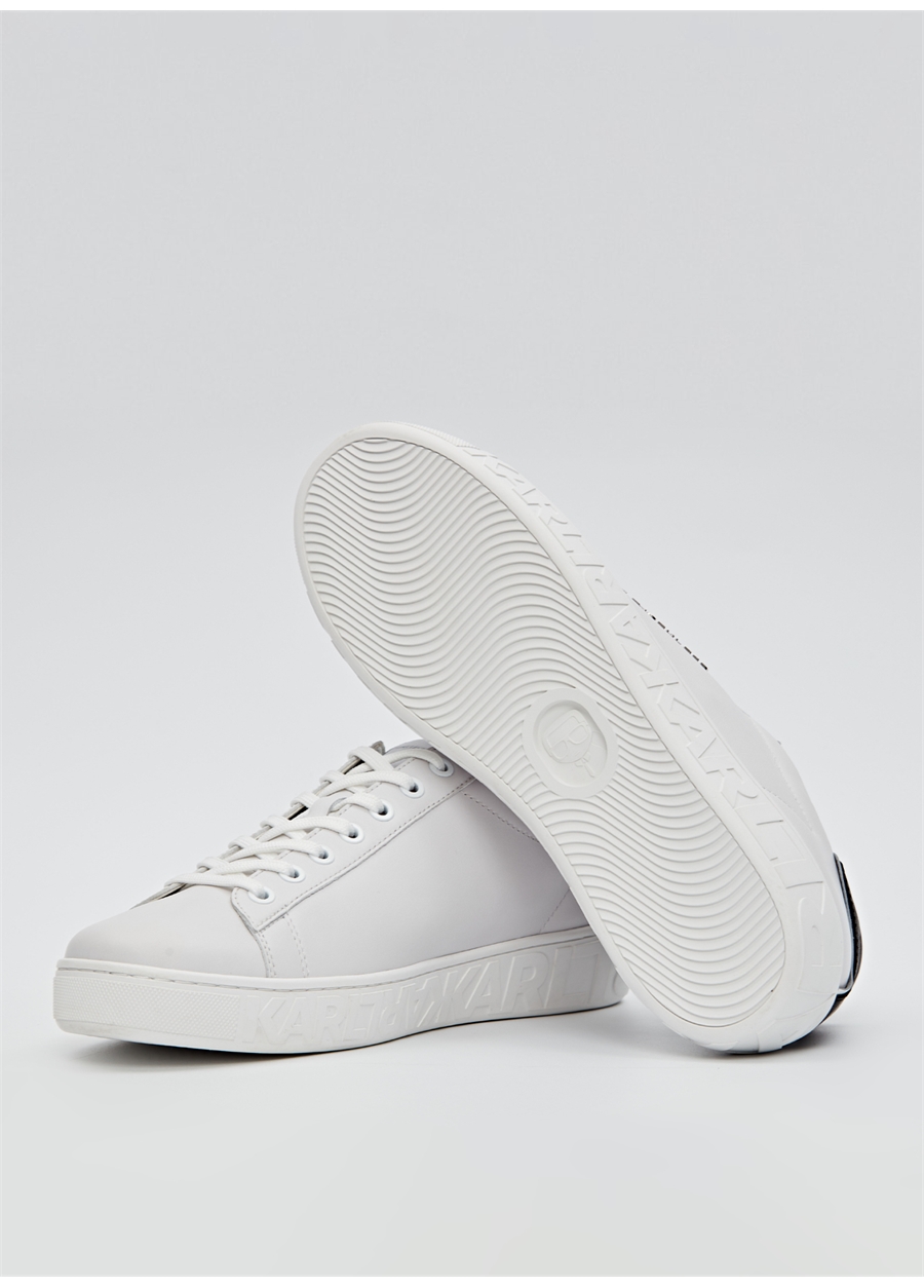 KARL LAGERFELD Beyaz Erkek Deri Sneaker KUPSOLE III Lo Lace Lthr_3