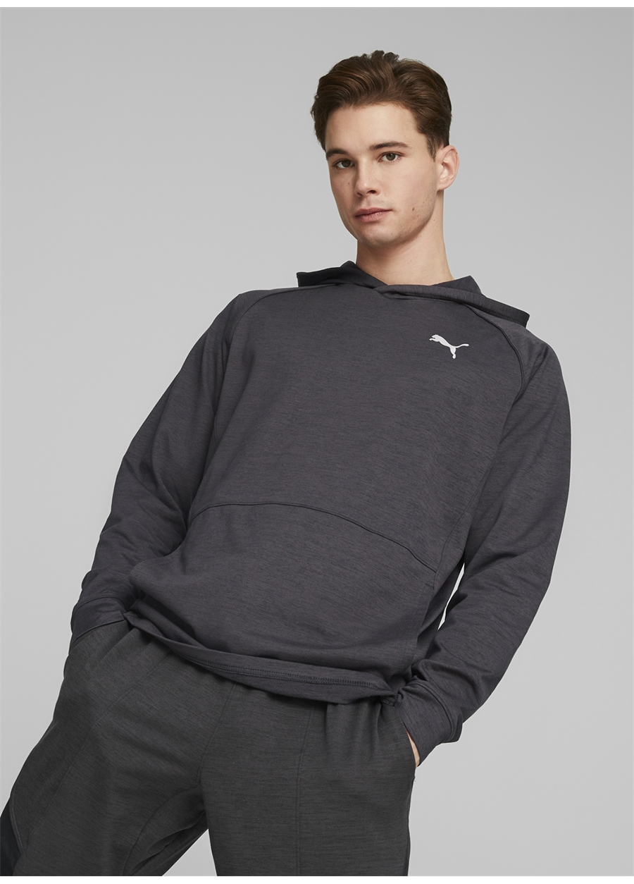 Puma Siyah Erkek Kapüşon Yaka Regular Fit Sweatshirt 52312501 Train Cloudspun Hoodie