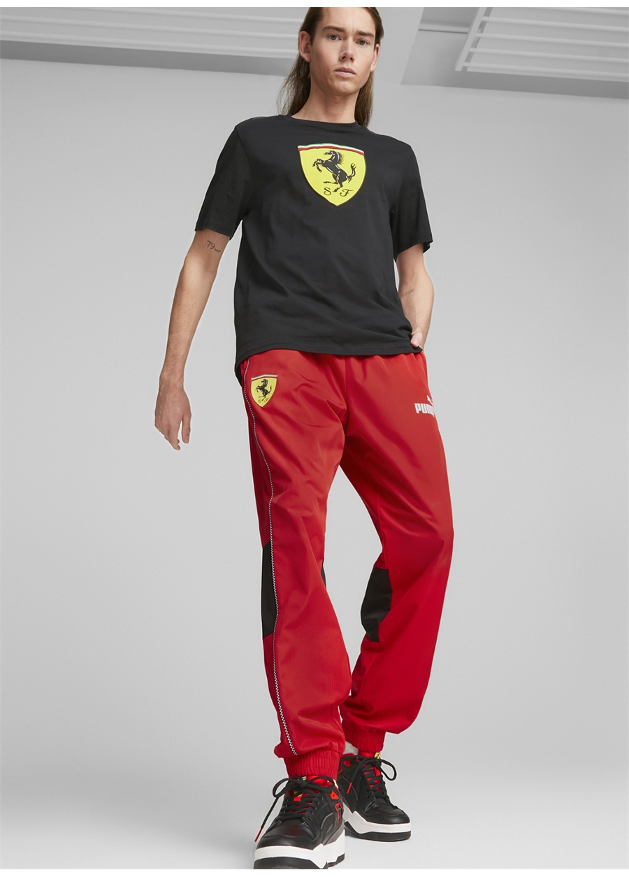 Puma 53817501 Ferrari Race Big Shld T Cl Siyah Erkek Yuvarlak Yaka Regular Fit T-Shirt