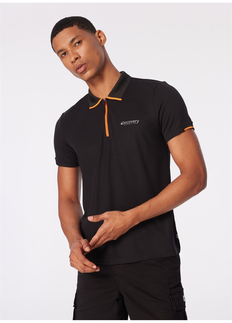 Discovery Expedition Siyah Erkek Basic UV Apreli Polo T-Shirt D4SM-TST3246_1