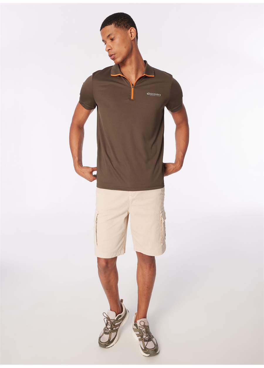 Discovery Expedition Haki Erkek Basic Polo T-Shirt D4SM-TST3246_1