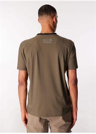 Discovery Expedition Haki Erkek Bisiklet Yaka Relaxed Baskılı Su İtici T-Shirt D4SM-TST3262_4