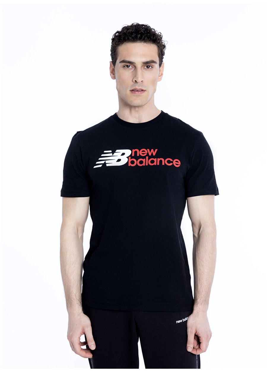 New Balance Siyah Erkek Bisiklet Yaka T-Shirt MNT1354-BK-NB