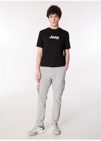 Jeep Siyah Erkek Bisiklet Yaka Basic Baskılı T-Shirt J4SM-TST7246_1