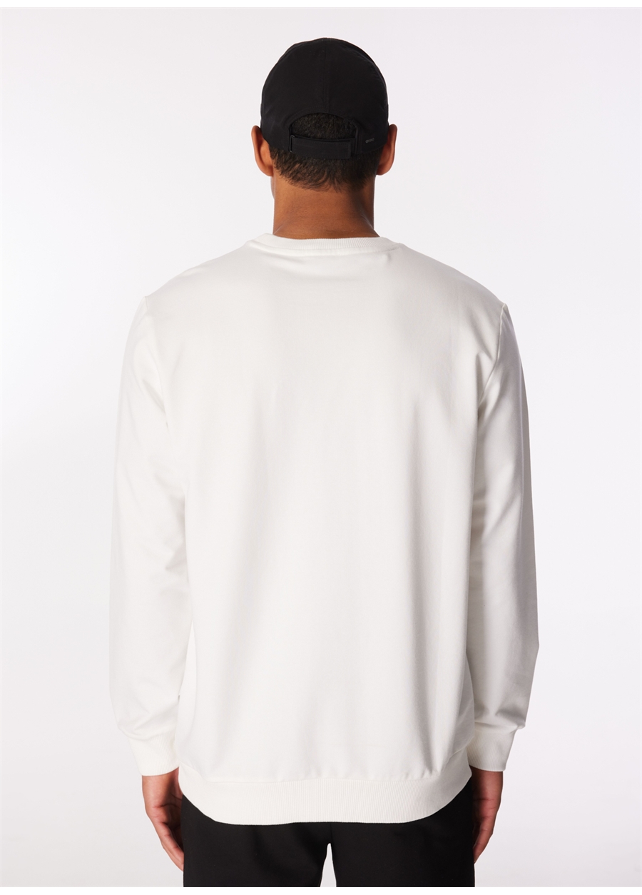 Jeep Kırık Beyaz Erkek Bisiklet Yaka Relaxed Baskılı Sweatshirt J4SM-SWT7228_4