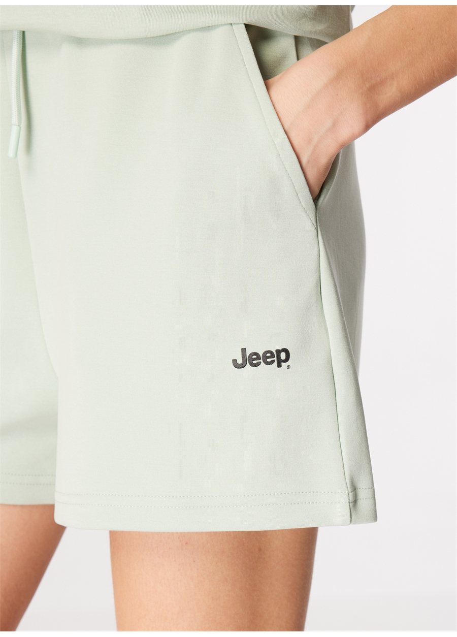 Jeep Su Yeşili Kadın Lastikli Sweat Şort J4SL-SHT7017_4