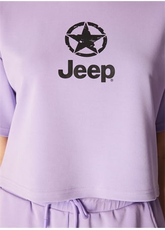 Jeep Lila Kadın Bisiklet Yaka Loose Fit Baskılı T-Shirt J4SL-TST7027_3