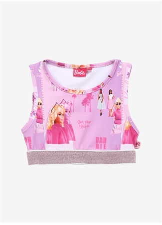 Barbie Çok Renkli Kız Çocuk Bisiklet Yaka Regular Fit Desenli Bluz BRB4SG-BLZ6004_0