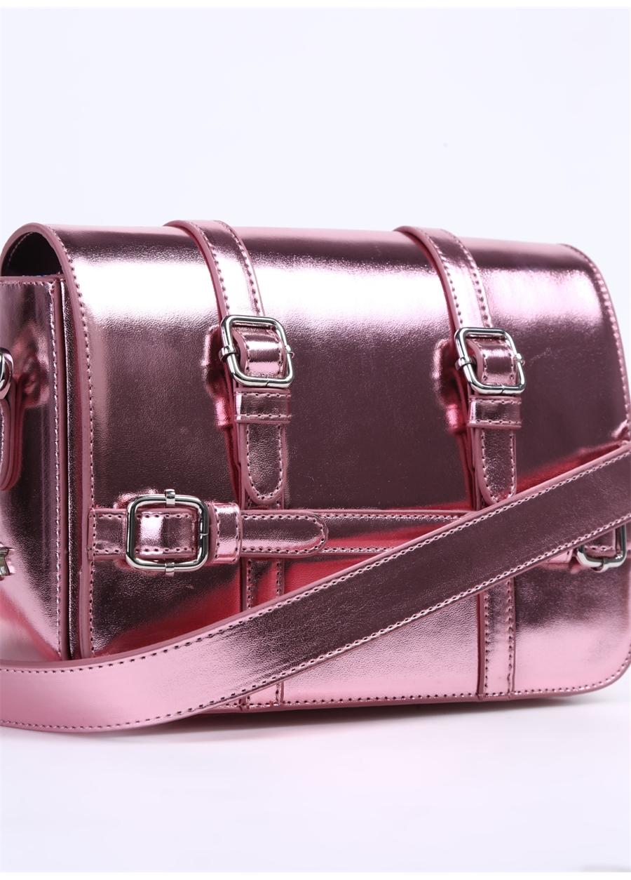 Fabrika Metalik Pembe Kadın 21X14x9 Cm Çapraz Çanta METALIC-LULU_2